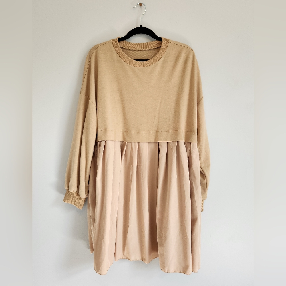 NWOT Chic Two-Tone Tan Dress 3X